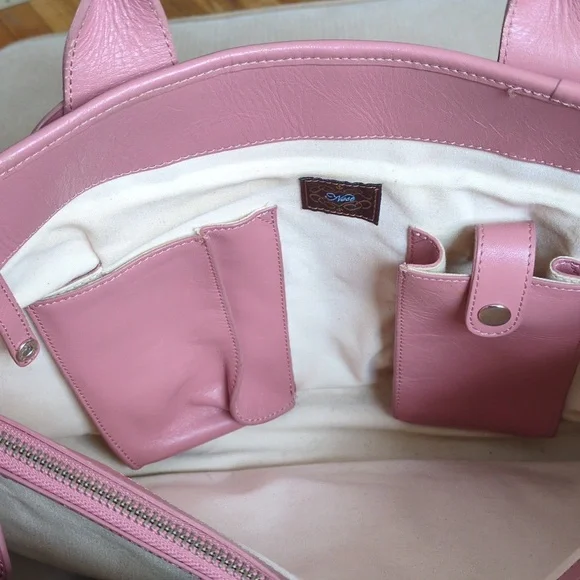 Anthropologie Nest Pink Leather Tote Bag - Picture 10 of 13